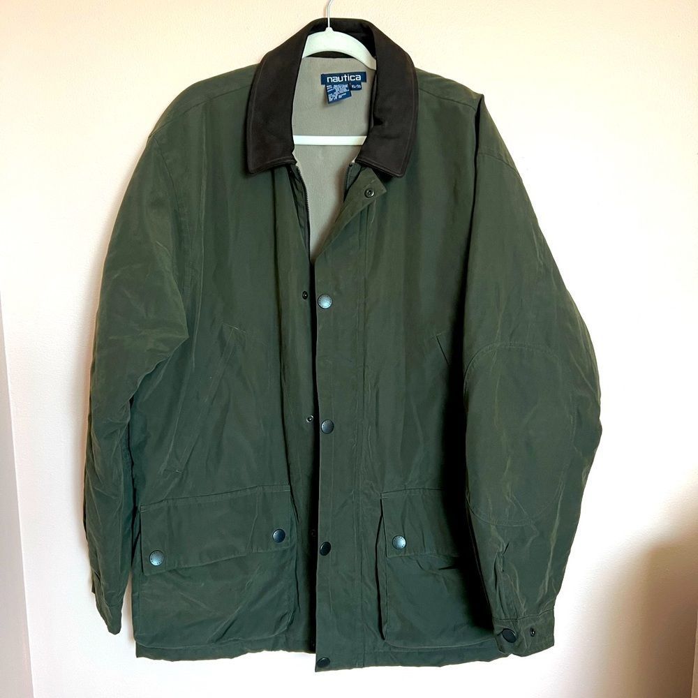 Nautica Leather Trimmed Coat